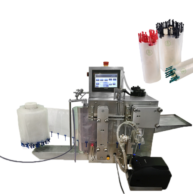 Automatic device for packaging and labelling semen doses machine